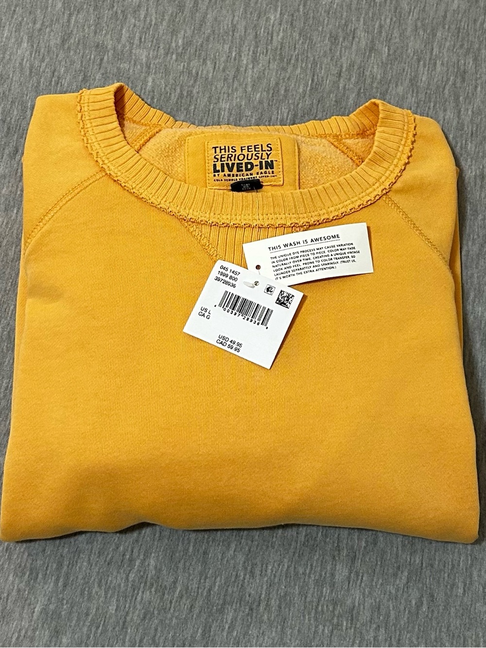 Men's Crewneck Sweatshirt - Mustard Yellow